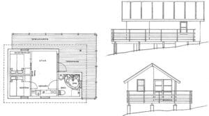 Floor plan of luxury holiday cabins with spa