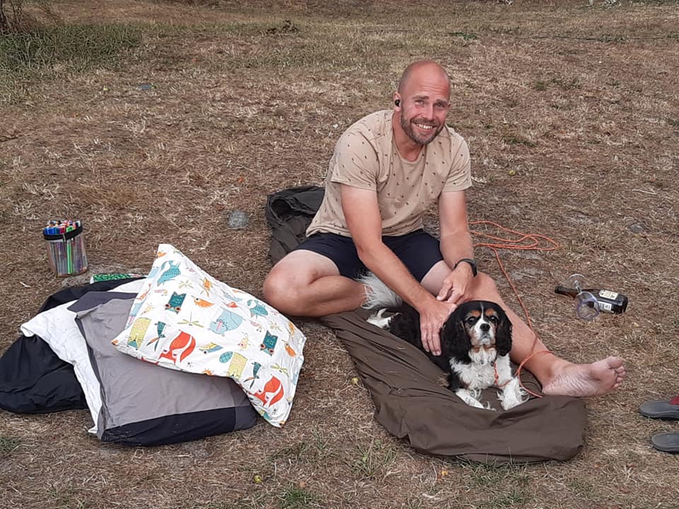 camping with dog