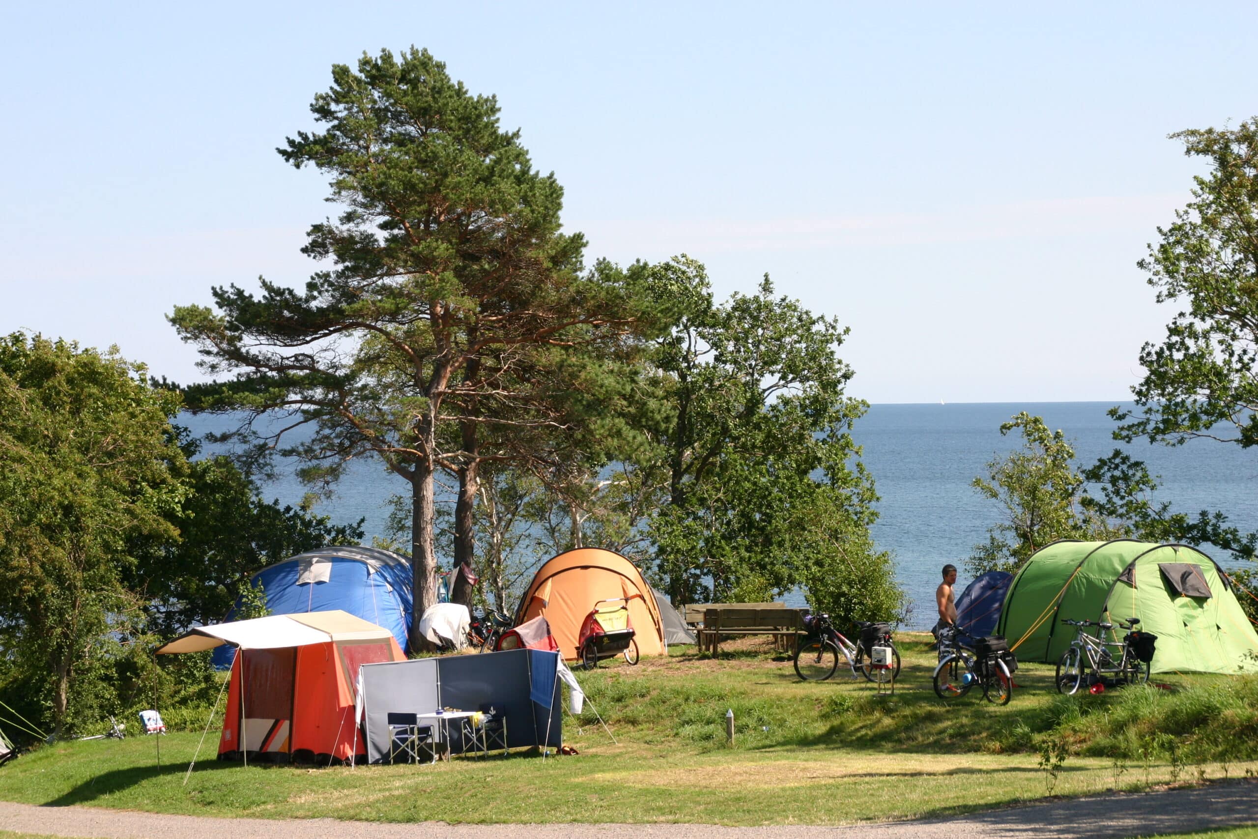 camping with tent Bornholm